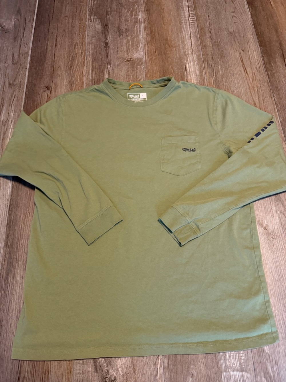 Marsh Wear Men's Olive Green Long Sleeve Pocket Tee